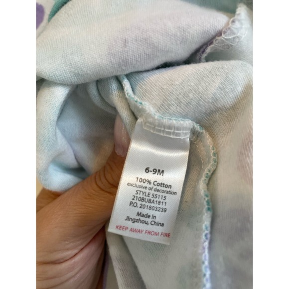 HB sleeveless tunic aqua purple sand dollar lightweight bow. Size 6-9mo. - Picture 4 of 5